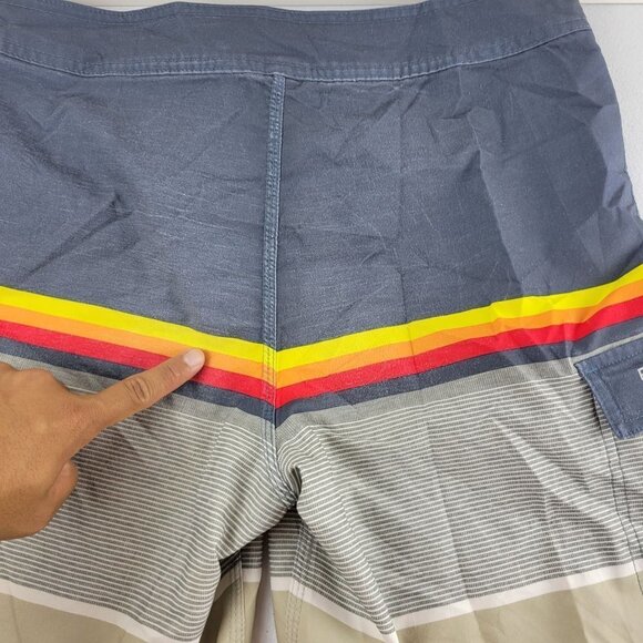 Rip Curl Mirage Boardshorts Stripe Stretch Colorblock Hybrid Swim Trunks 29 Mens - Picture 6 of 11